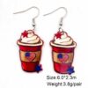 Wholesale American Independence Day Coffee Cup Acrylic Earrings