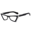 Wholesale Triangular Cat Eye Plain Mirror Anti-blue Light PC Sunglasses