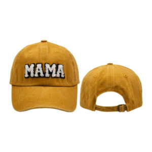 Yellow mama-washed adult baseball cap / free size (Japanese buckle adjustable)