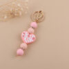 Wholesale Cartoon Silicone Heart-shaped Handmade Beaded Keychains