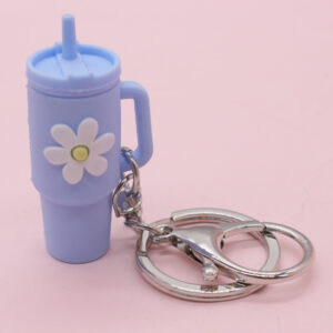 Sky Blue Flower Flower Cup Keychain