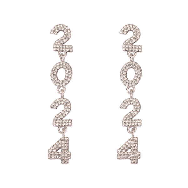 O1CN01rMZ4N81gFnuqGJcAs_2213748334113-0-cib Wholesale 2024 Full Diamond Digital Zinc Alloy Earrings