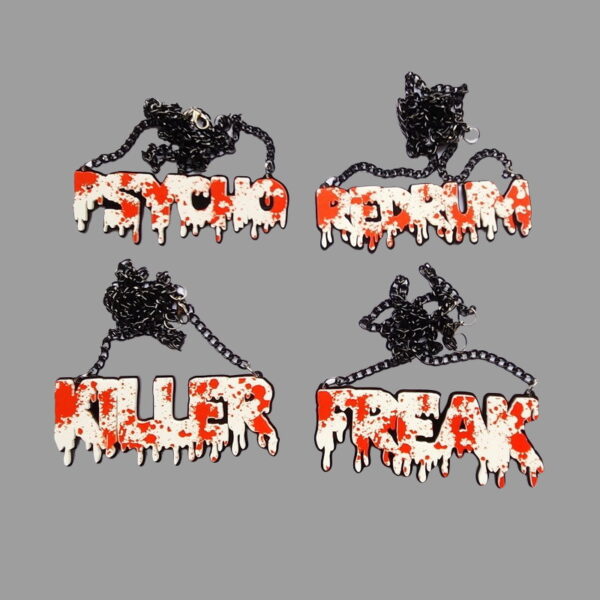 Wholesale Terrorist Blood Drops English alphabet Acrylic Necklaces