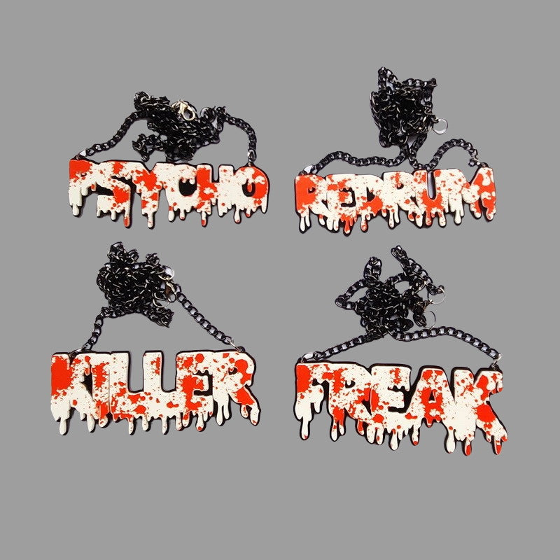 Wholesale Terrorist Blood ops English alphabet Acrylic Necklaces