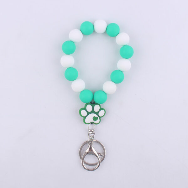 Wholesale Cartoon Silicone Dog Claw Handmade Beaded Wrist Keychain