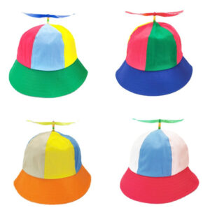 Wholesale Cotton Propeller Pinwheel Rainbow Bucket Hat