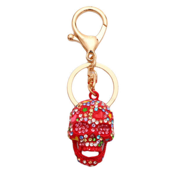 O1CN01rR8Bms24ETLvqXWKJ_2208216907359-0-cib Wholesale Diamond Spray Painted Skull Alloy Keychain