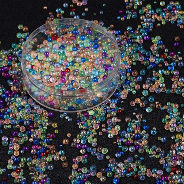 Wholesale 30g Non Porous Transparent Iridescent Glass Rice Beads