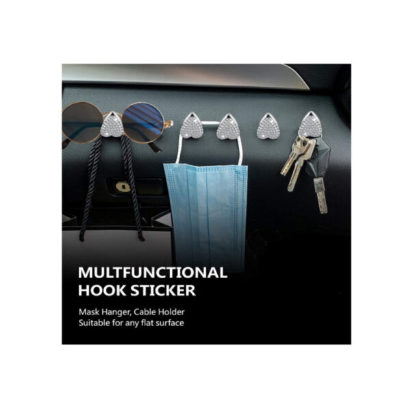 Wholesale Valentine's Day Zinc Alloy Diamond-encrusted Adhesive Heart-shaped Hook