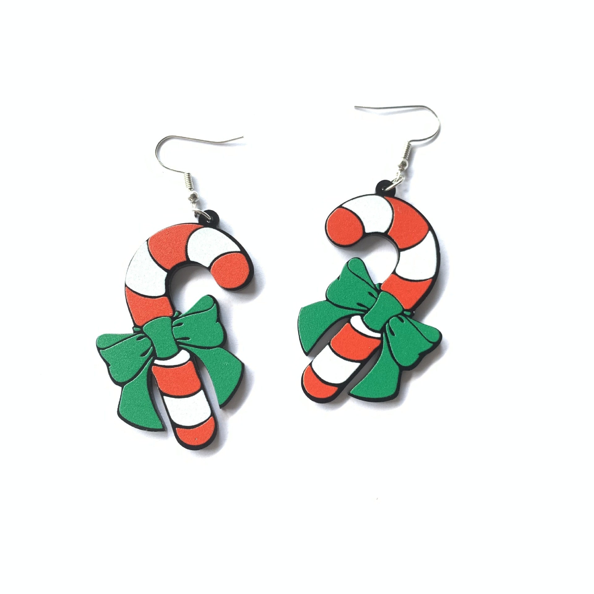 Wholesale Christmas Candy Cane Earrings