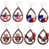 Wholesale Independence Day Flag Wood Earrings