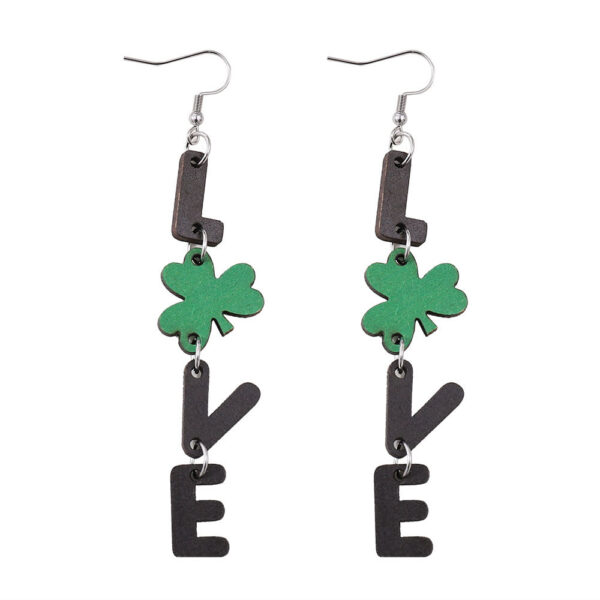 O1CN01rWtsp31ZzPxYToqUF_2214986983265-0-cib Wholesale Jewelry St. Patrick's Day Lucky Clover Wood Earrings