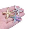 Wholesale 5pcs Steel Color Irregular Starfish Titanium Steel Colorful Pendant Accessories