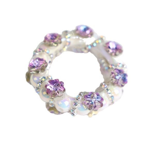 Wholesale Shiny Clover Water Diamond Crown Running Ring Acrylic Beads