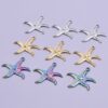 Wholesale 5pcs Steel Color Irregular Starfish Titanium Steel Colorful Pendant Accessories