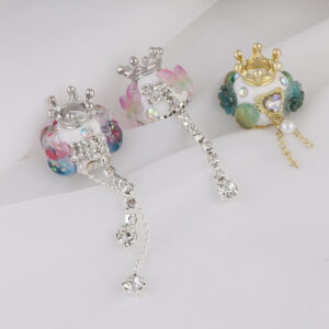 Wholesale DIY Fluorescent Crown Soft Clay Drill Ball Straight Hole Beads