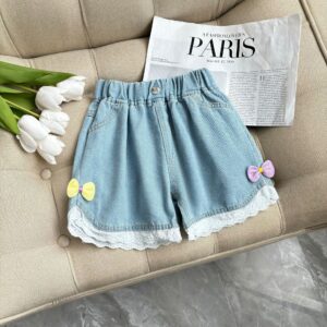 Lace shorts-purple yellow butterfly / 100cm