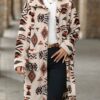 Wholesale Velvet Western Style Aztec Plush Long Coat