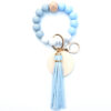 Wholesale Silicone Tassel Wooden Beads Wrist Keychain