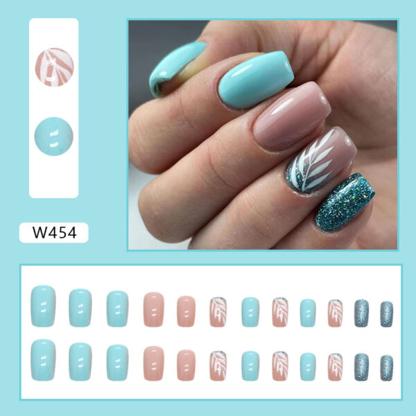 O1CN01rbPRkI1qQvcx0Jmv3_3917635491-0-cib Wholesale Natural Lake Green Leaves Pattern Solid Color Nail Stickers