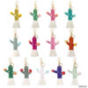 Wholesale Braided Cactus Bohemian Flower Tassel Cotton Rope Keychain