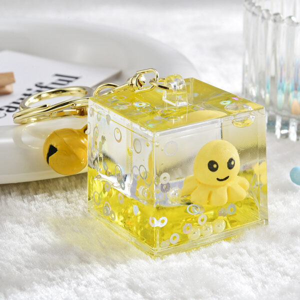 Wholesale Octopus Oil Quicksand Acrylic Liquid Keychain
