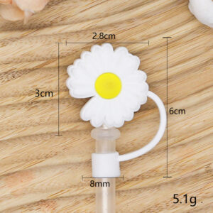 White daisy 8mm / Bagged without straw