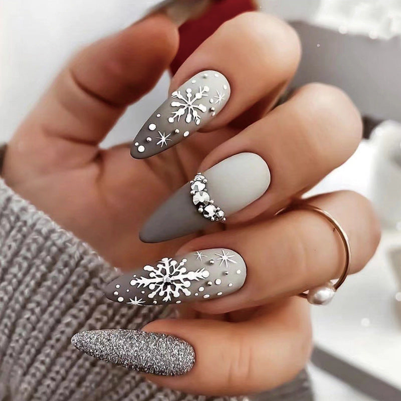 Wholesale Christmas Snowflake Rhinestone Glitter Nail Stickers