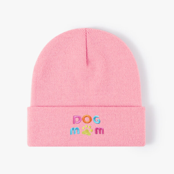 Wholesale Embroidery DOG MOM Knitted Hat Beanie
