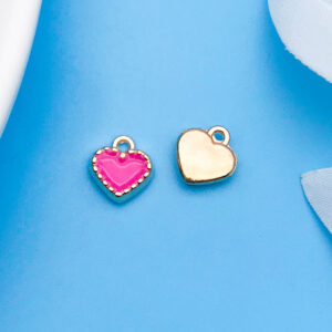 1 oil drop rose red peach love shape 8x8mm-17562-0.4g