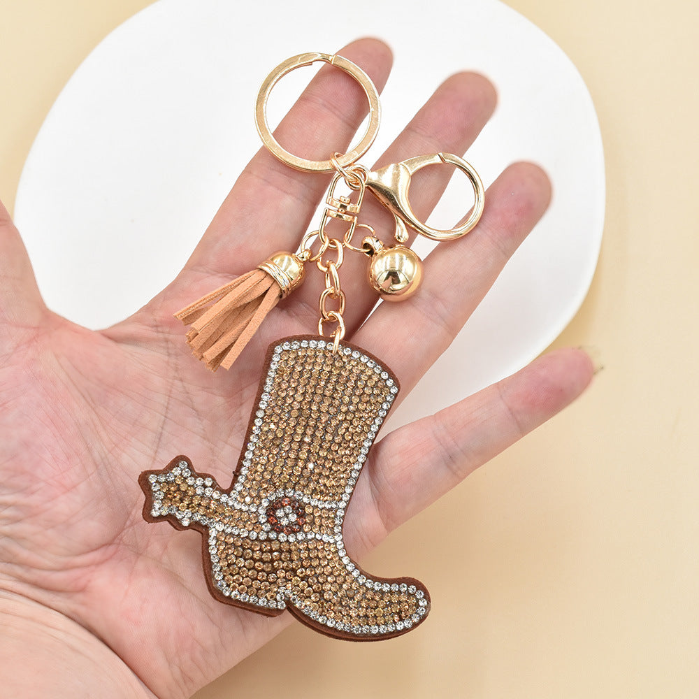 Wholesale Metal Rhinestone Magic Boots Ghost Cat Cartoon Animal Keychain