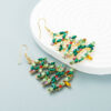 Wholesale Christmas Tree Alabaster Alloy Earrings