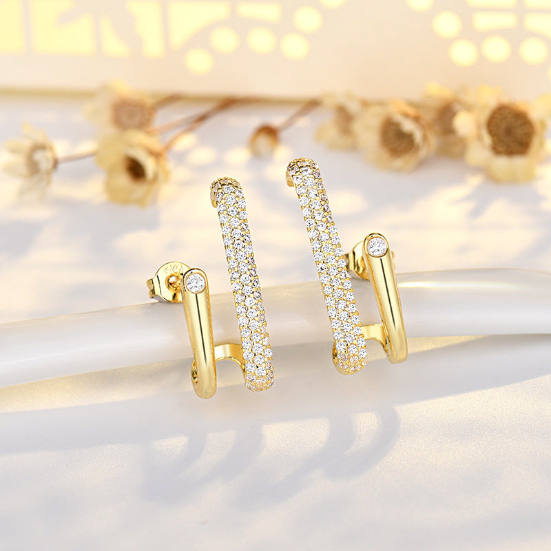 Wholesale Sterling Sier Needle Gold Copper Stud Earrings