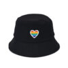 Wholesale LGBT Rainbow Heart Cotton Bucket Hat