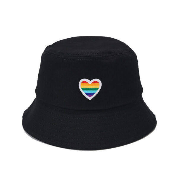 Wholesale LGBT Rainbow Heart Cotton Bucket Hat