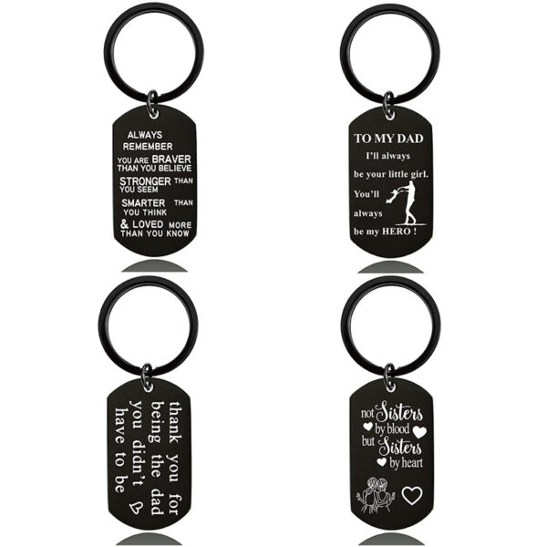 Wholesale Black Engraved Metal Keychains