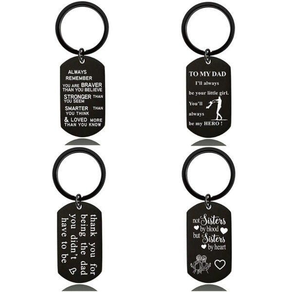 Wholesale Black Engraved Metal Keychains