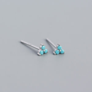 White gold Blue Turquoise / 925 Silver