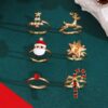 Wholesale Christmas Cute Cartoon Open Adjustable Band Rings
