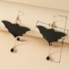 Wholesale Halloween Bats Black Diy Acrylic Earrings