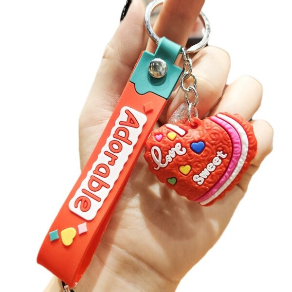 Wholesale Valentine's Day Peach Heart PVC Keychains