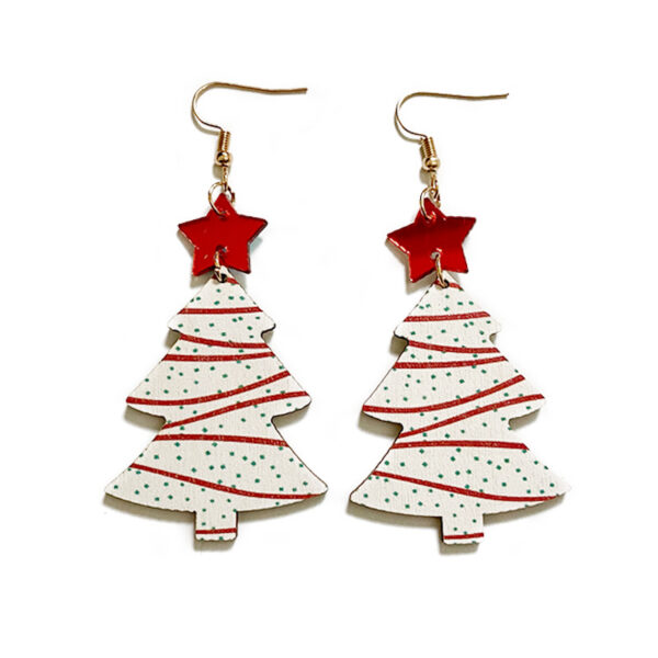 Wholesale Christmas Tree Wooden Earrings