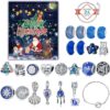 Wholesale Blue Christmas Countdown Calendar Gift Box Set Diy Beaded Bracelet