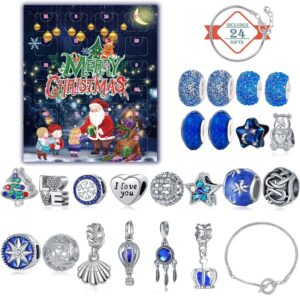 O1CN01roovpM24SDJlcyhZ8__973567389-0-cib Wholesale Blue Christmas Countdown Calendar Gift Box Set Diy Beaded Bracelet