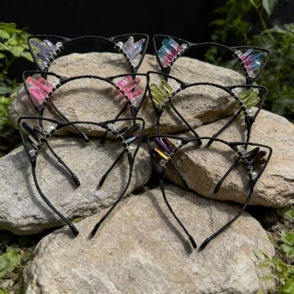 Wholesale Cat Ears Crystal Crown Headband