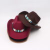 Wholesale Imitation Cashmere Turquoise Western Cowboy Hats