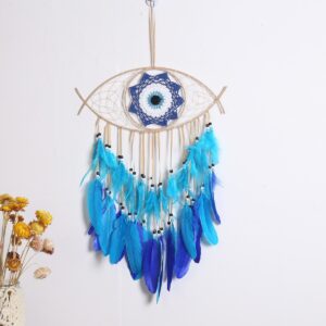 Ms9184a beige double layer evil eye dream catcher / φ36*38