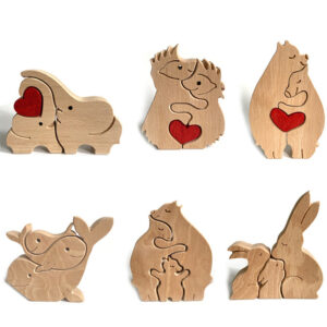 Wholesale of Mother's Day Animal Family Wooden Ornaments