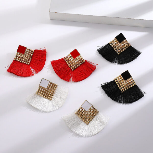 Wholesale Bohemian Multicolor Tassel Alloy Earrings