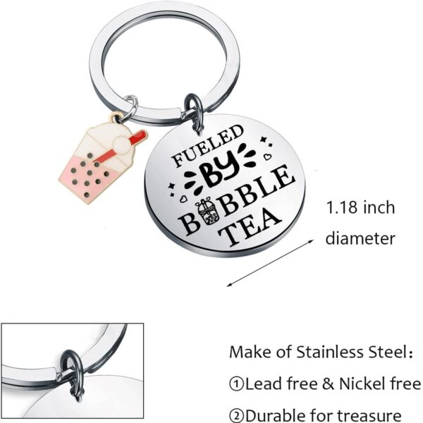 Wholesale Stainless Steel Pearl Milk Tea Keychain